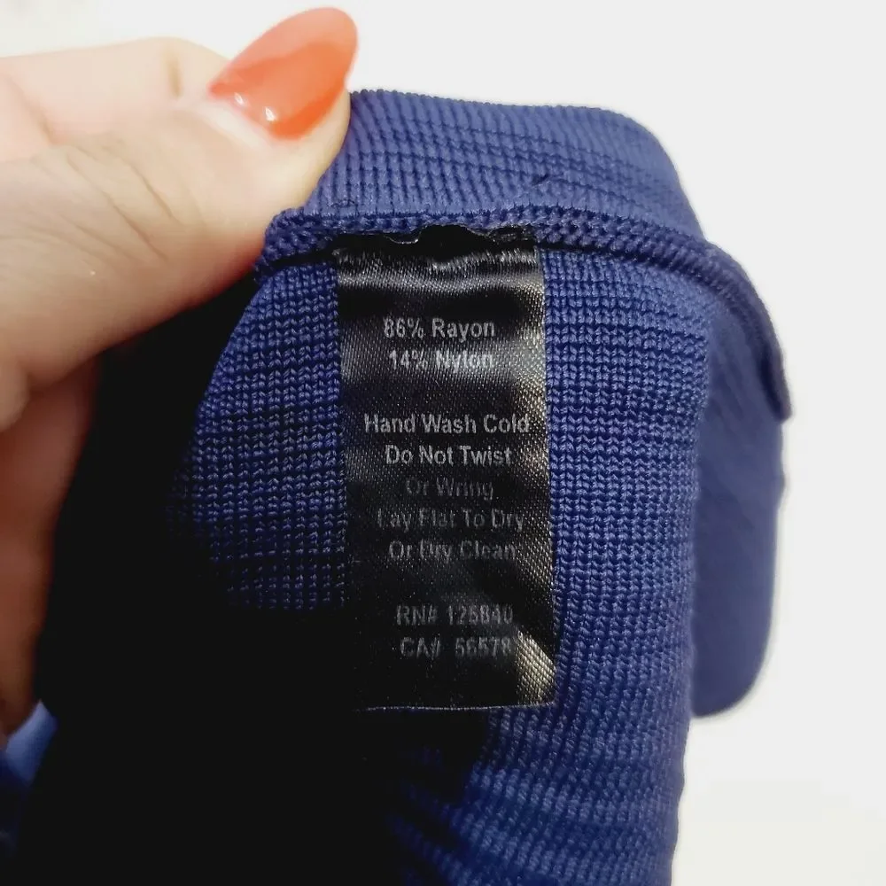 Intermix designer High Waist casual solid blue knit skirt size small - Picture 10 of 10